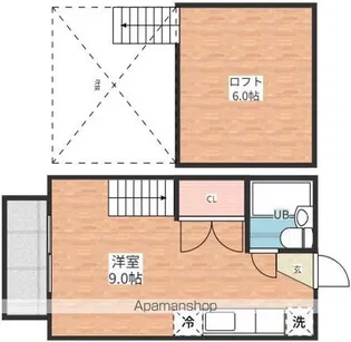 クイーンパレス赤迫【105号室】の間取り