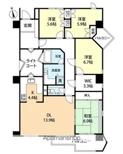 シャトレ平尾山荘通り【5階】の間取り