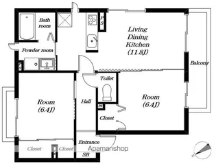 シャーメゾンリーヴ【102号室】の間取り