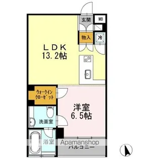 カスタリア目黒長者丸【1階】の間取り