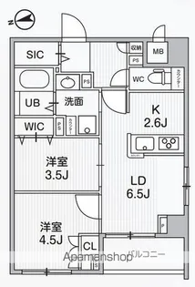 東京都中野区上高田2丁目【マンション】の間取り