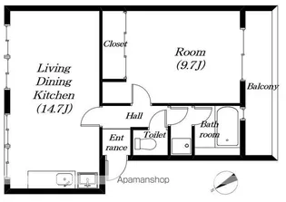 さくらみや3番街ビル【16号室】の間取り
