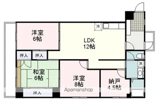 アクシス鷹匠【405号室】の間取り