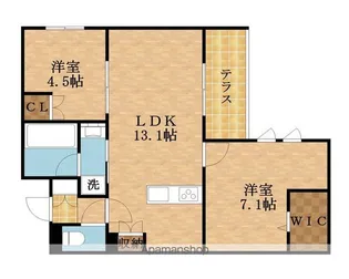 内代レジデンスノース【1階】の間取り
