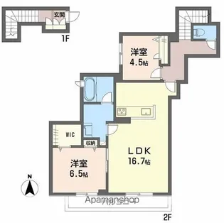 2LDKの間取り画像