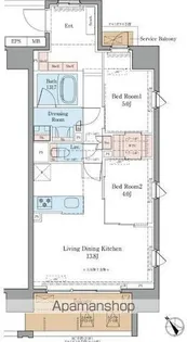 LUXENA船堀【12階】の間取り