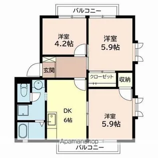 サンベルテ福田【2階】の間取り