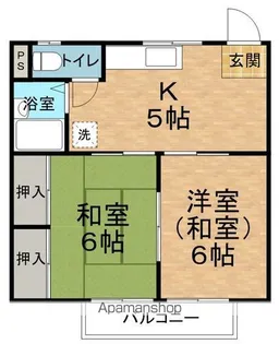 コーポ花みずき【203号室】の間取り