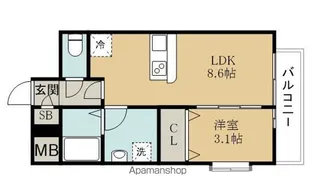 SUNSHINE STAGE 弐番館【603号室】の間取り
