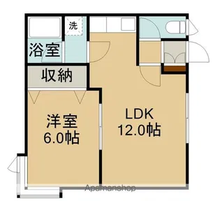 ハイツエル七重浜【1階E号室】の間取り