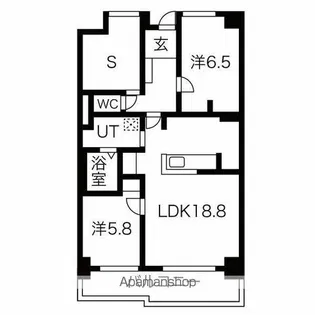 茶屋ヶ坂プログレス【306号室】の間取り