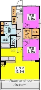 ラ・エクラン【2階】の間取り
