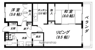 ルネスKENJUN【302号室】の間取り