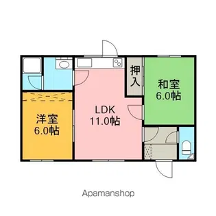 コーポはまなす【102号室】の間取り