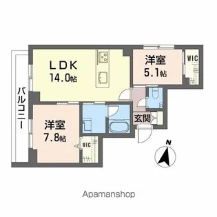仮)シャーメゾン東大利1丁目【2階】の間取り