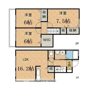 東京都多摩市東寺方1丁目【テラスハウス】の間取り