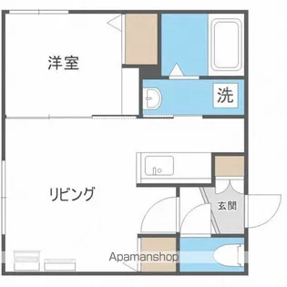 ルビーノ札幌【1階】の間取り