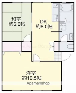 コーポ赤坂【1階】の間取り