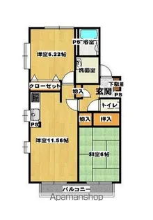 ルナパークⅡ【101号室】の間取り
