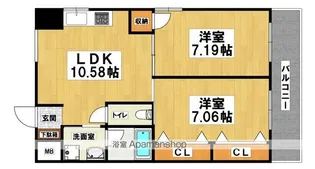 ハイツサッカラ【607号室】の間取り