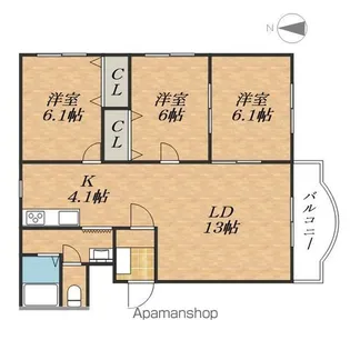 パティオあかしやⅠ【2階】の間取り