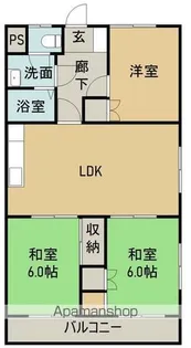ニュー今津ハイツ【305号室】の間取り