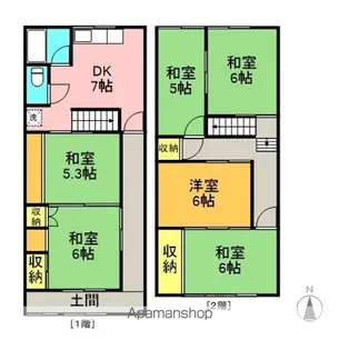 岐阜県岐阜市若松町【一戸建】の間取り
