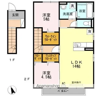 ベイサイド テラス A棟【201号室】の間取り