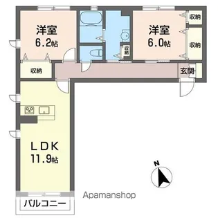 ラ・ルーチェ【202号室】の間取り