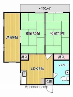 上地アパート【2階】の間取り