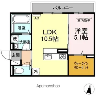 プレンティー新徳田【201号室】の間取り