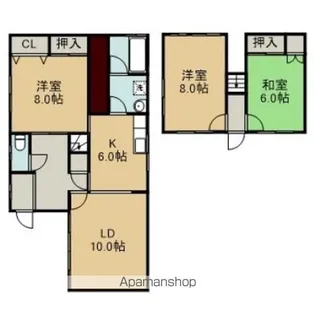 北海道函館市亀田本町【一戸建】の間取り