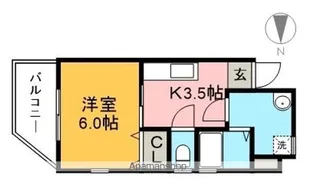 アゼリア若松【4階】の間取り