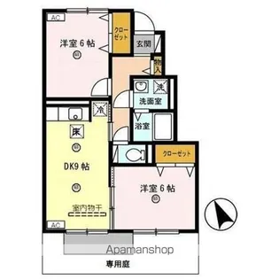 レイクアヴェニュー【1階】の間取り