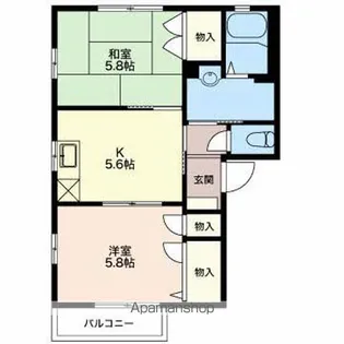 ディアスリヴェール【101号室】の間取り