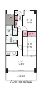 スカール道後【602号室】の間取り