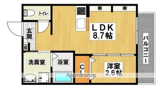 ジーイーオンズ【2D号室】の間取り