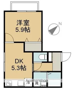 MAULOA 下丸子【201号室】の間取り