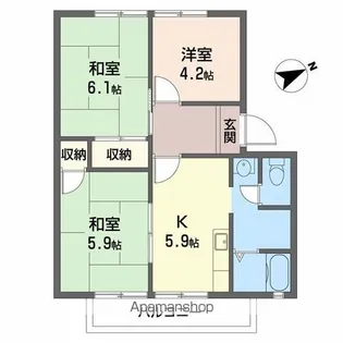 ジョイフルハイツ【106号室】の間取り