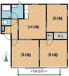 アメニティナガタ【202号室】の間取り