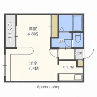 ホークメゾン札幌2号館【316号室】の間取り