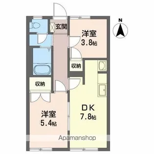 フレグランス菜恵C【1階】の間取り