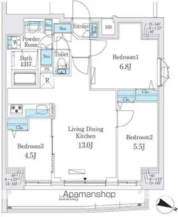 プライムブリス板橋本町【10階】の間取り