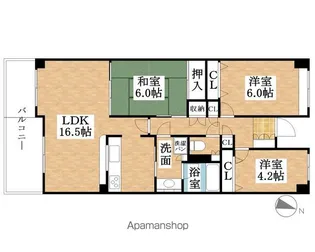 パークシティ江南三番街【707号室】の間取り