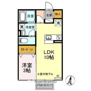 タウンコートながみね【2階】の間取り
