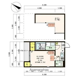 ハルメゾン【202号室号室】の間取り