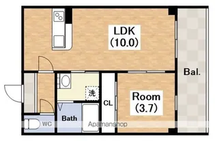 1LDKの間取り画像