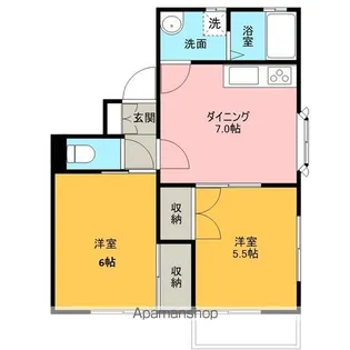 ルーミー甲府58号館【201号室号室】の間取り