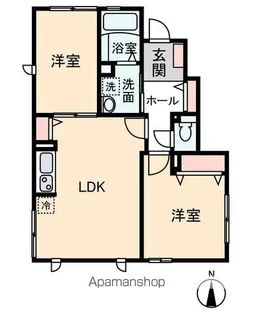リヴェール松ヶ丘C【1階】の間取り