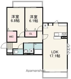 KOMOREBI GARDEN中田本町A【3階】の間取り